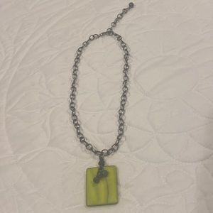 N1133  Silpada Green Mother of Pearl Necklace